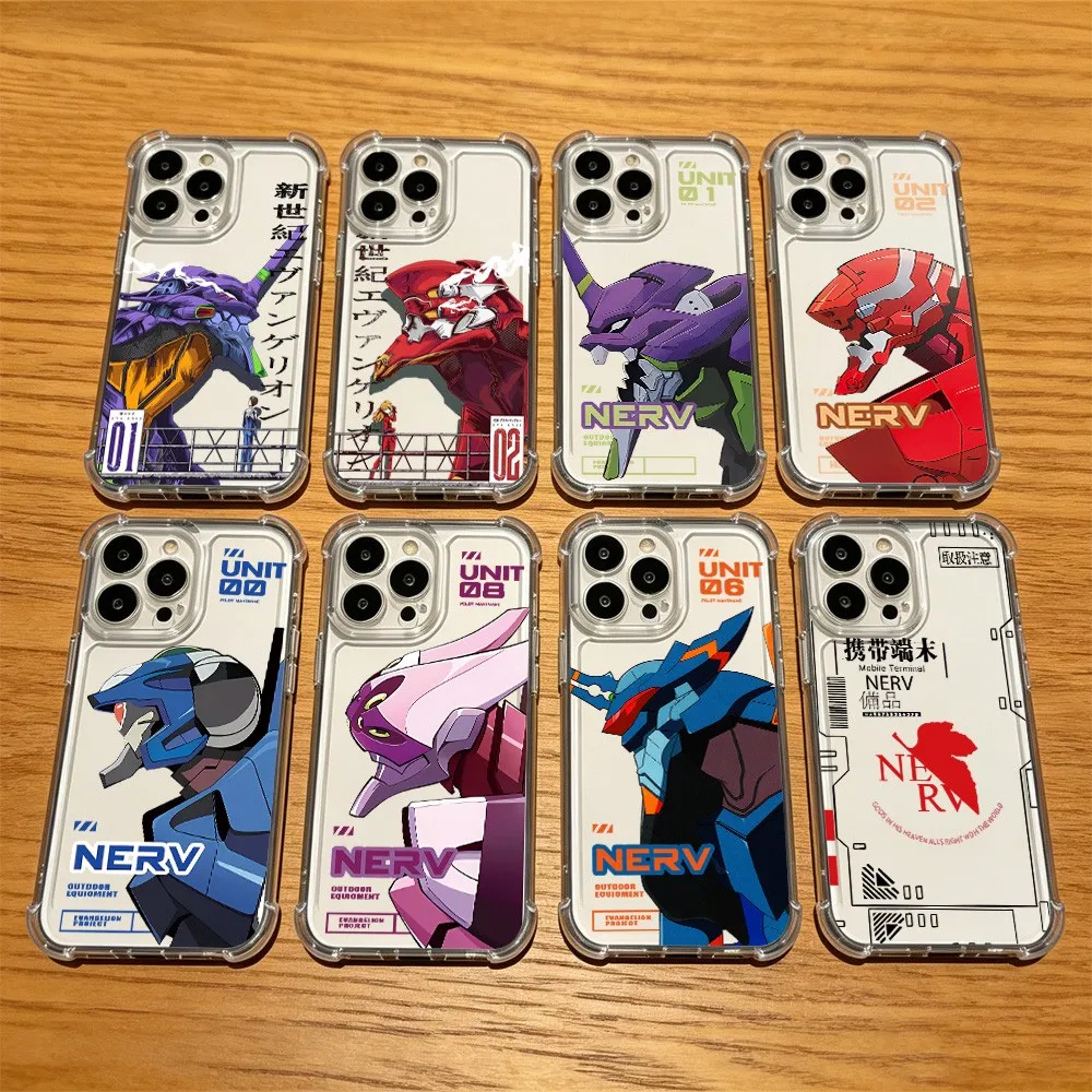 Genesis Evangelion Anime Phone Case For iPhone 18 17 16e 16 15 14 13 12 11 Air Pro Max Plus Anti Fall Transparent Cover