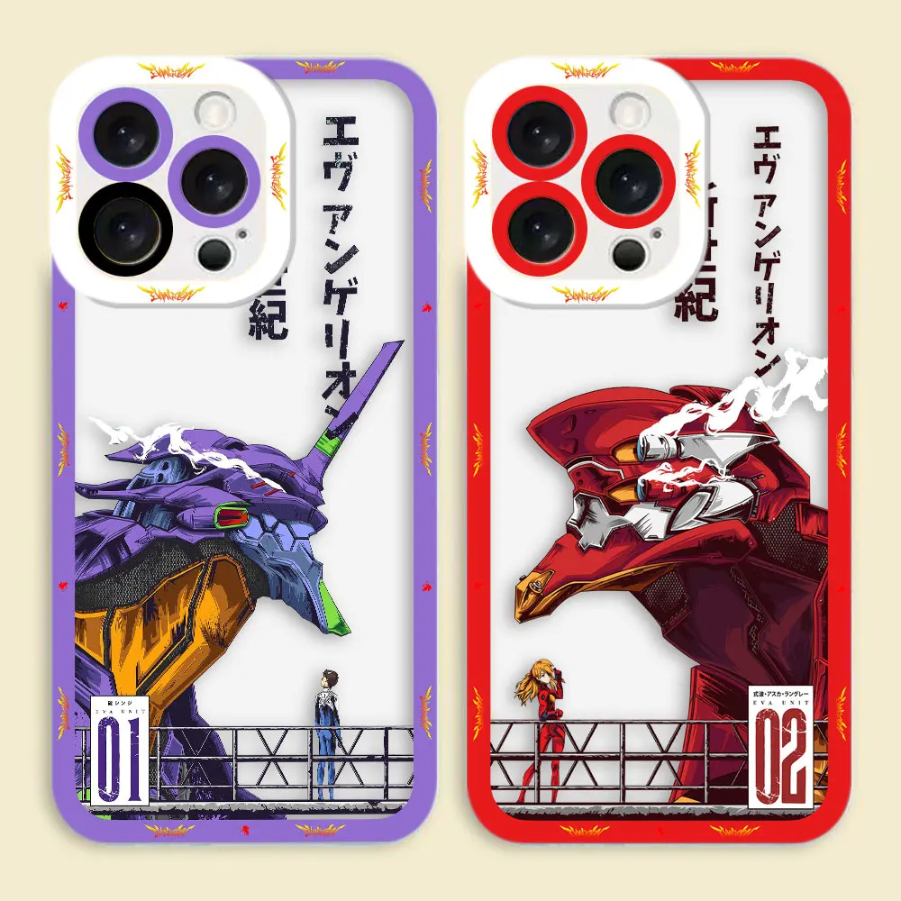 New E-Evangelion Mecha 01 02 Cover Clear Phone Case For iPhone Apple 17 AIR 16E 16 15 14 12 13 11 Pro Max Plus XR DIY Shell Case