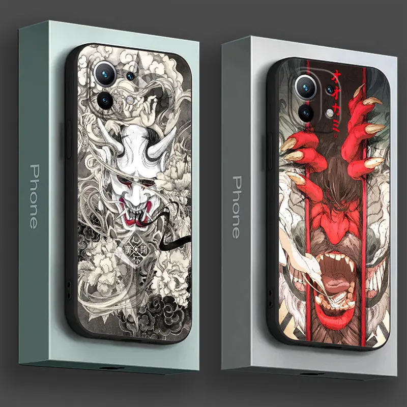 Samurai Hannya Mask Tattoo Case For Poco X6 X7 X8 M7 M8 F7 Pro Max For Xiaomi 17T PRO 11T 12T 13T 14T 15T 15 F8 Ultra Soft Cover
