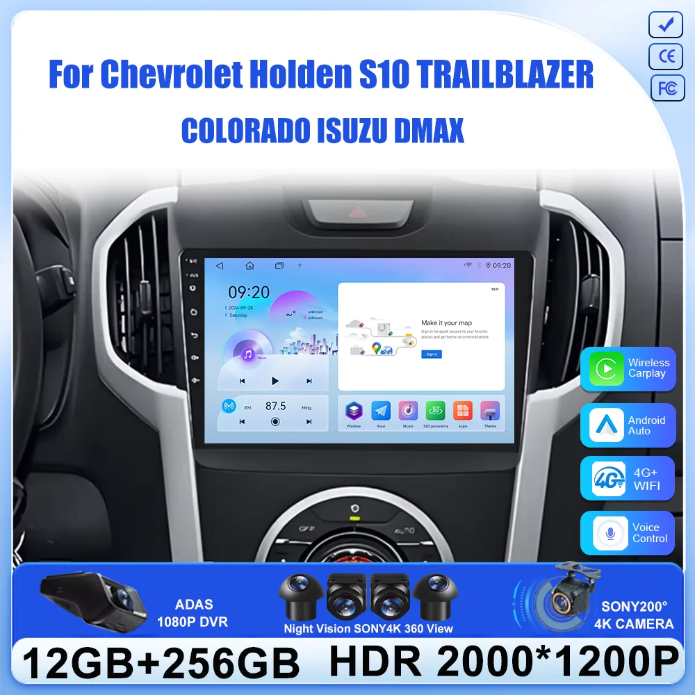 Android 16 Car Carplay Player For Chevrolet Holden S10 TRAILBLAZER COLORADO ISUZU DMAX GPS Radio Audio Multimedia Stereo BT Navi