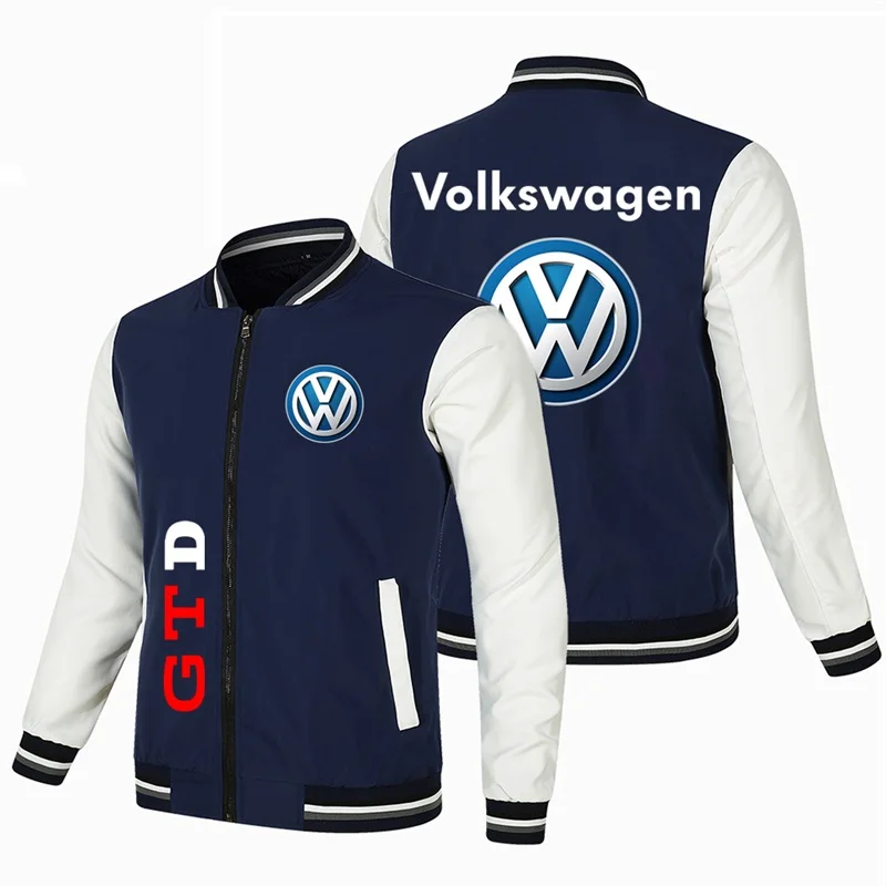 2025 New Volkswagen men's baseball jacket, Volkswagen logo printed fashionable high-quality autumn and winter sports jacket