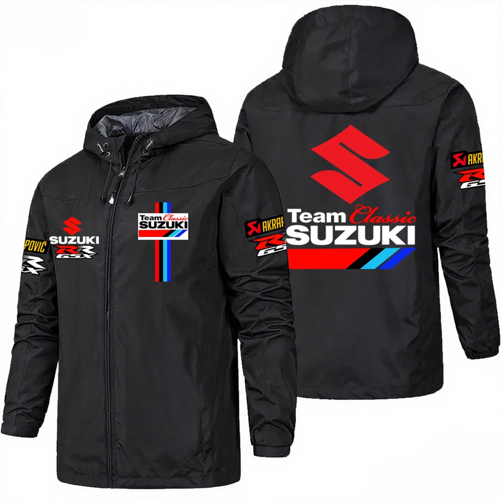 2026 New Suzuki Logo Racing Team Men's Waterproof Jacket, Suzuki Logo Windproof Jacket, Outdoor Sports Fashion Coat
