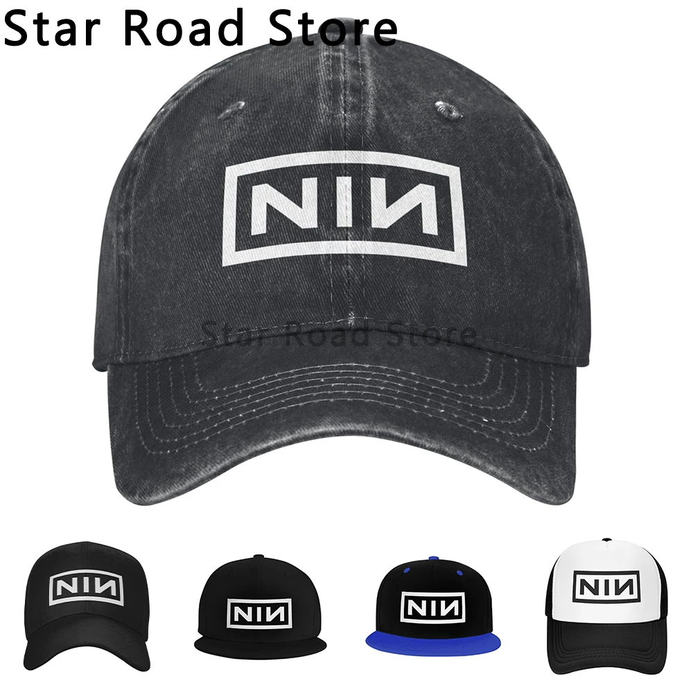 NIN Logo Nine Inch Nails Band Trucker Cap Fashion Mesh Baseball Cap Polyester Dad Hat Trucker Hat Breathable Sports Cap Autumn