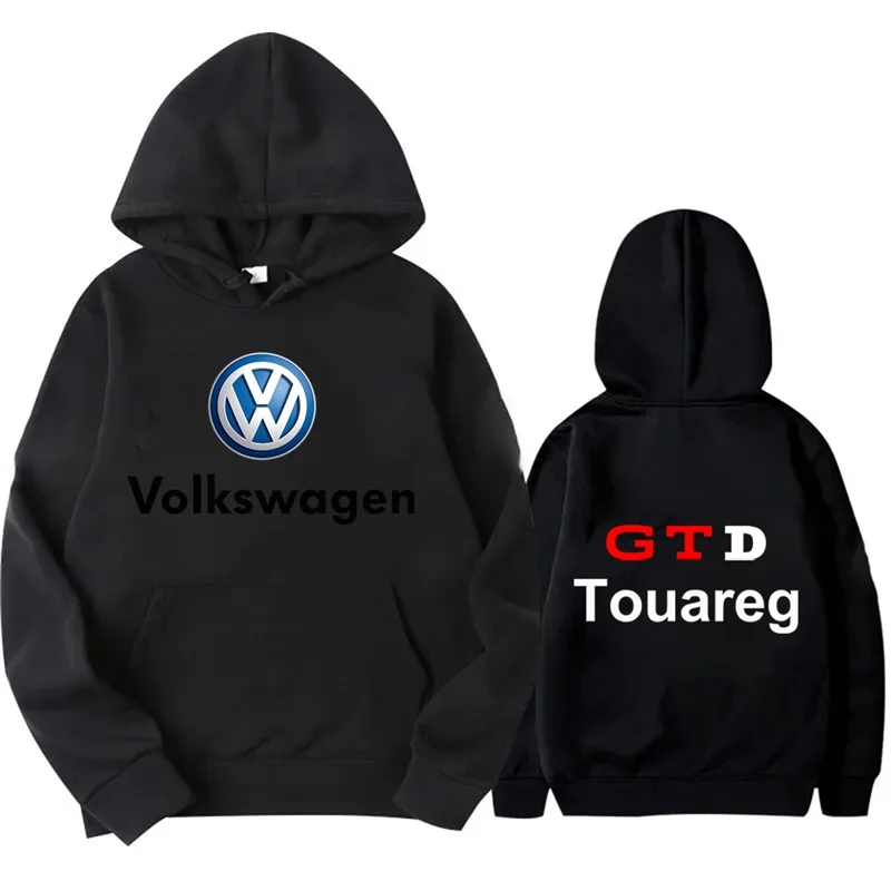 2025 Autumn/Winter Men's New Hooded Sports Hoodie with Volkswagen Logo Printed Fashionable High End Loose Long Sleeve Hoodie