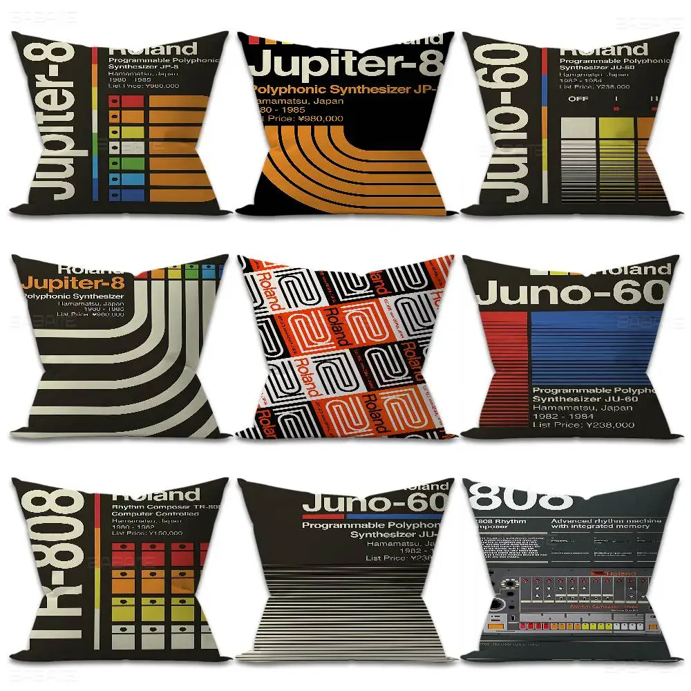 Fashion R-Roland Logo Maple Design Cushion Cover Happy Autumn Harvest Decor Holiday Decorati Pillow Cover