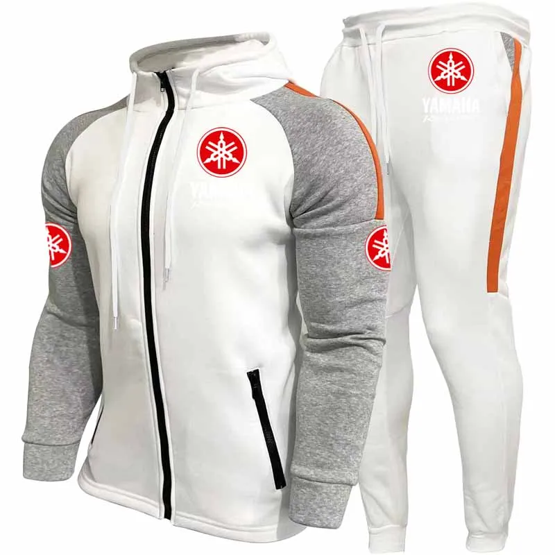 2026 Yamaha logo Autumn/Winter Fashion Hoodie Set for Men's Sports Hoodie Long Sleeve Cardigan Set  Color Sweatpants Suits