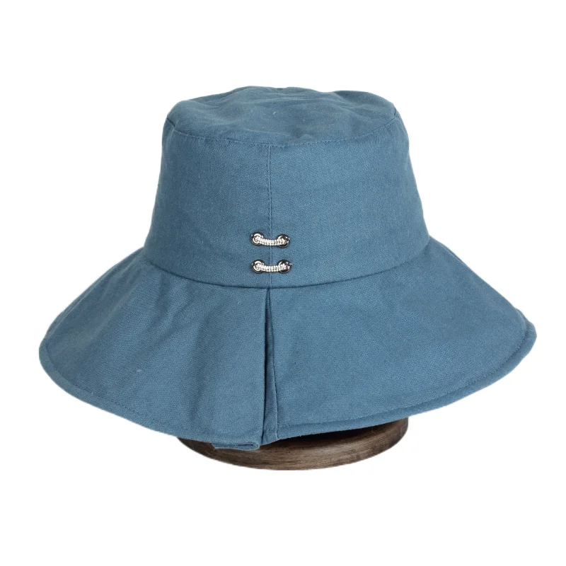 Wholesale Women Sunshade Wide Brim Beach Bucket Hat England Fashion Spring Summer Autumn Accept Customized Logo Plain