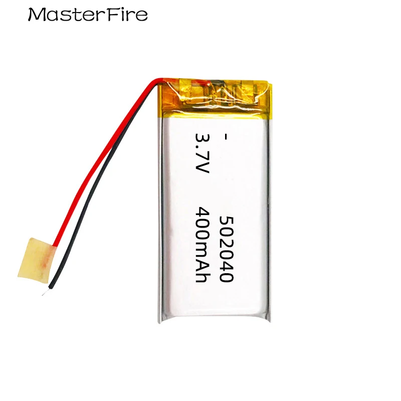 20pcs/lot 3.7V 400mah Rechargeable Lithium Polymer Battery 502040 for Bluetooth Headset Driving Recorder Smart Watch Batteries