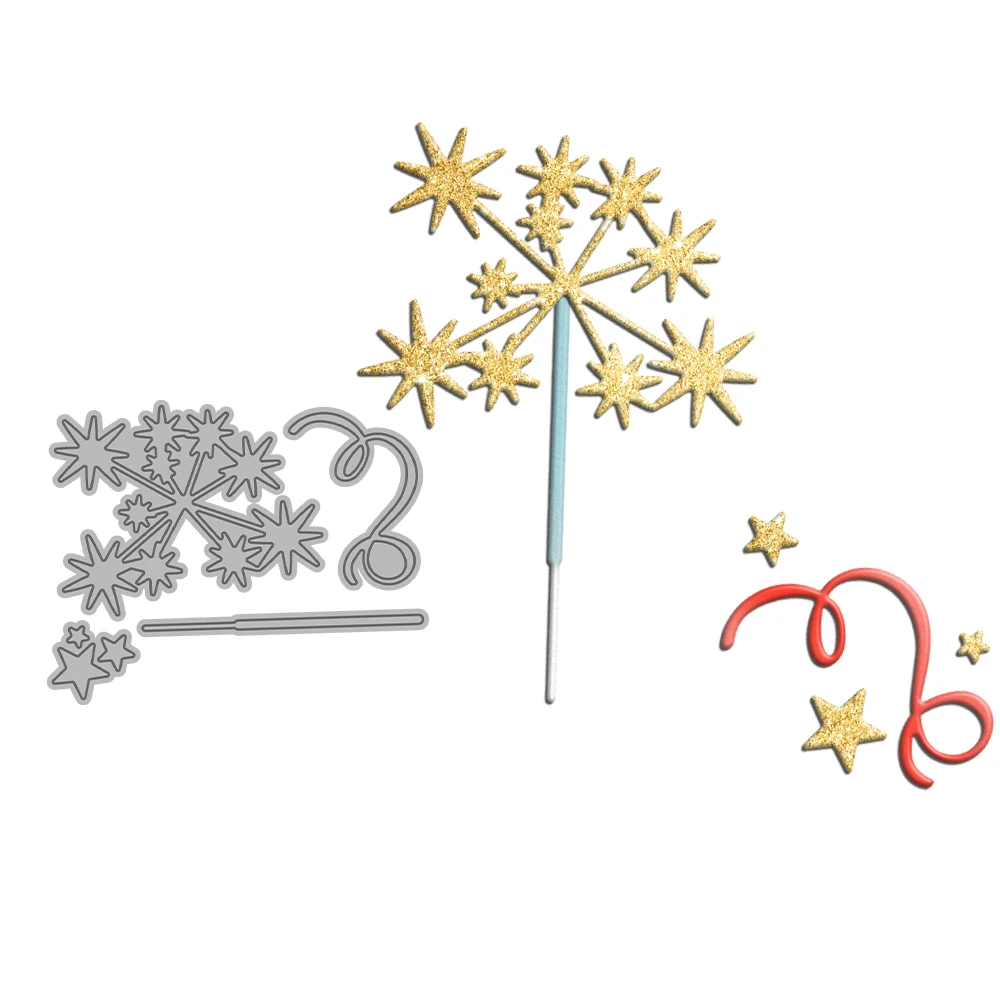 MangoCraft Shine Fireworks Cutting Dies DIY Scrapbooking Supplies Metal Dies Knife Mold For Card Making Albums Craft Decor