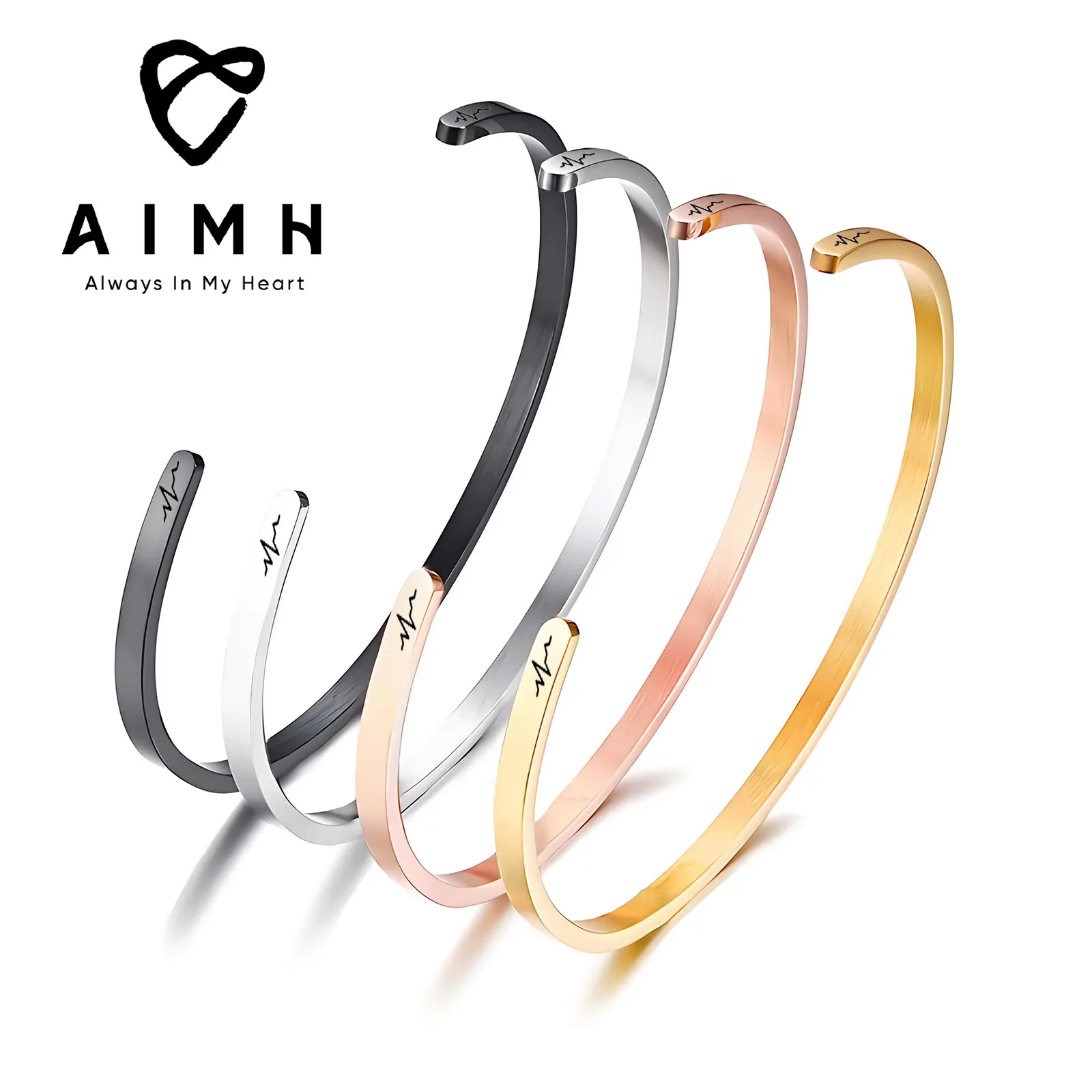 Customizable Couple Gift Bracelet Lightweight Bangle Stainless Steel Mirror Shine Adjustable Size Fit Most Wrists New Year Gifts
