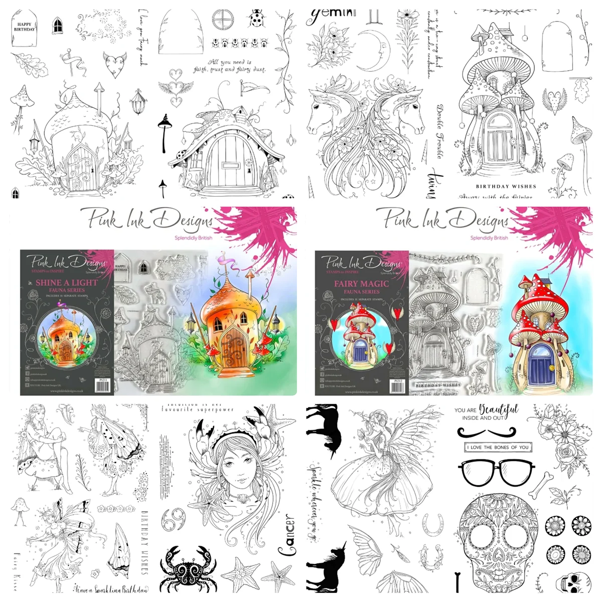 Fairy Magic Shine A Light Cancer Winging It Sensational Skull Halloween Clear Stamps For Scrapbooking Paper Making Craft Card