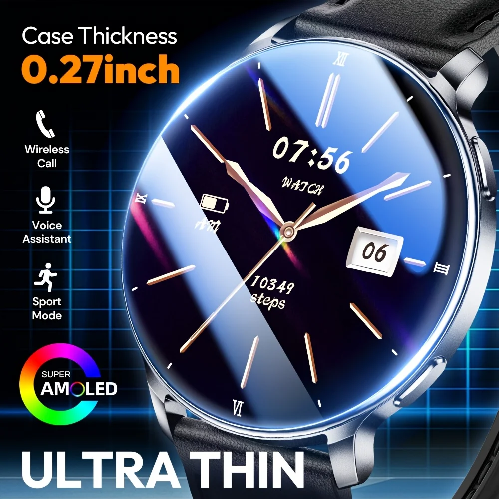 2026 New Utral Thin Women Smart Watch 1.43-inch HD AMOLED Display Bluetooth Call Multi-Sport Tracker Music Player USB Charging