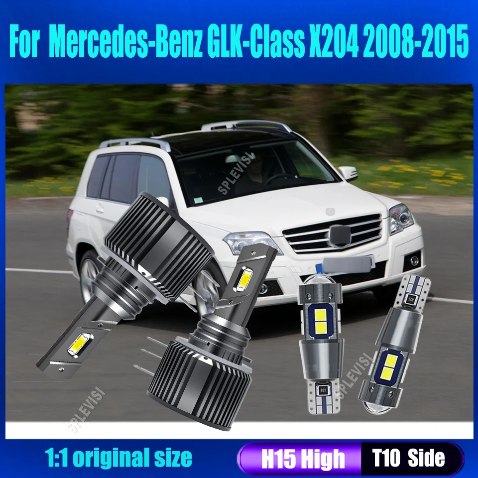 Led Headlight Main Beam Side Bulbs Designed to increase driving safety For Mercedes-Benz GLK-Class X204 2008 2009 2010 2011-2015