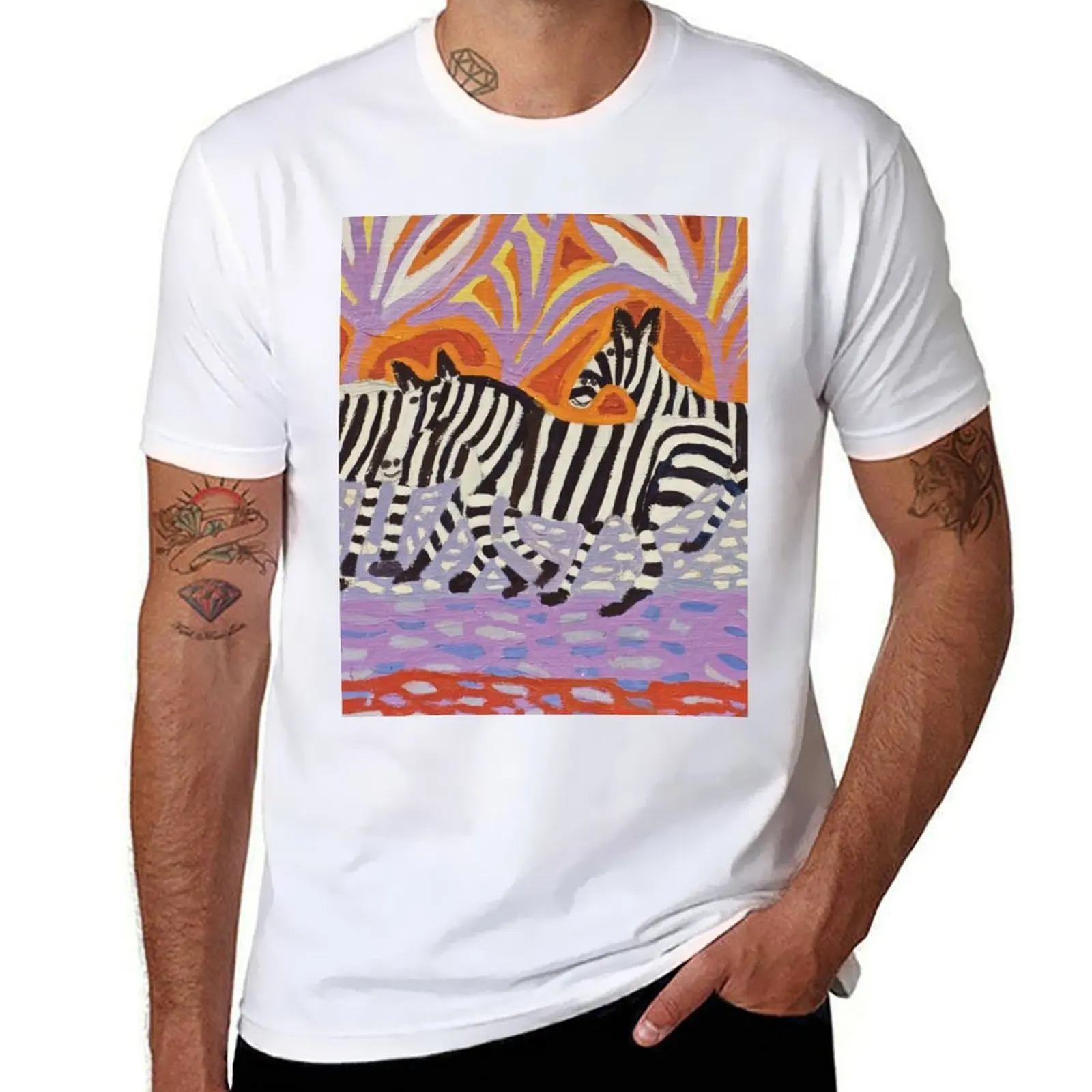 Zebras artwork Zion Levy Stewart Zionart T-Shirt t shirts for man pack white mens graphic t shirts T-Shirt