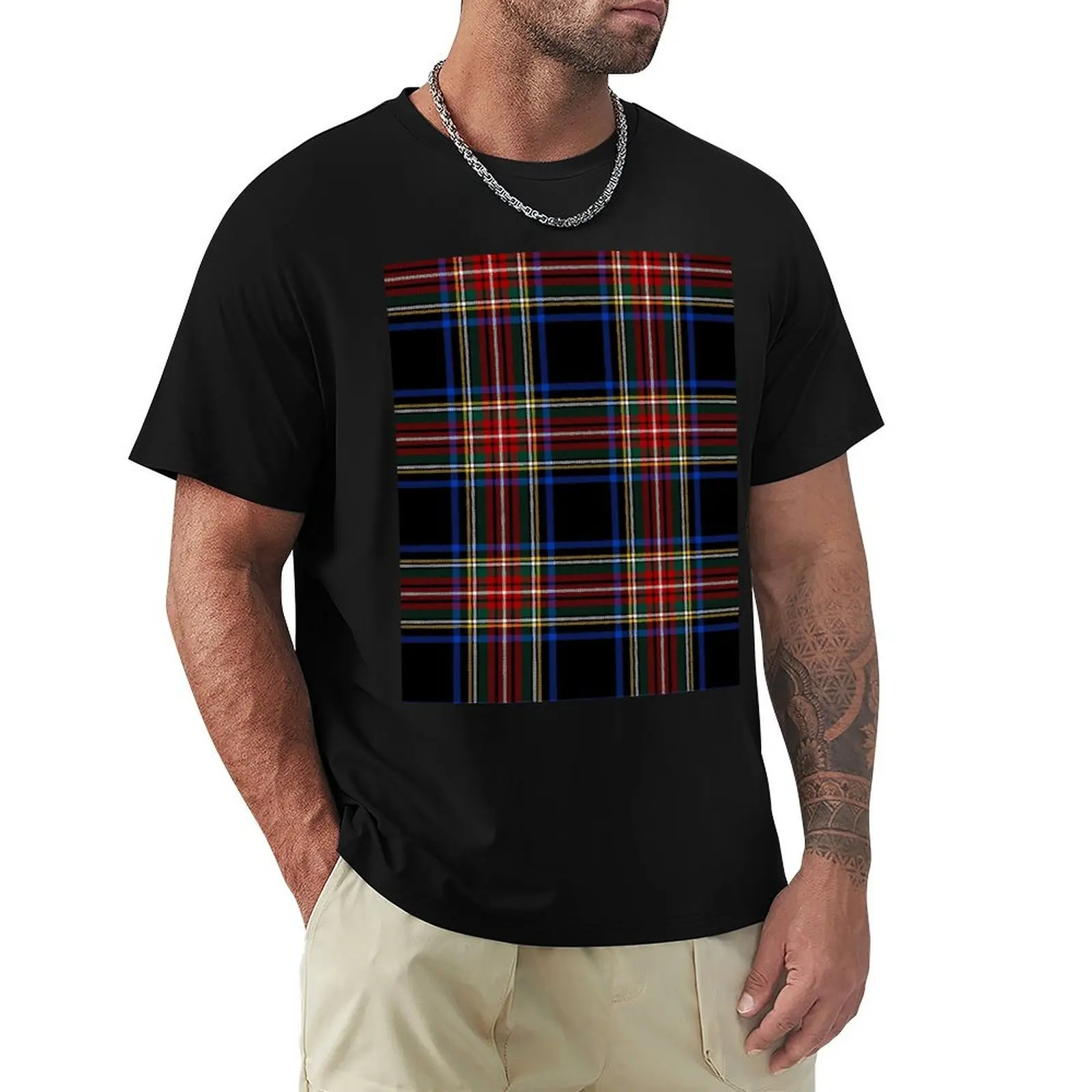 Stewart Black Tartan Clan Stuart Cute Tartan T-Shirt Durable Work Wear T-Shirt