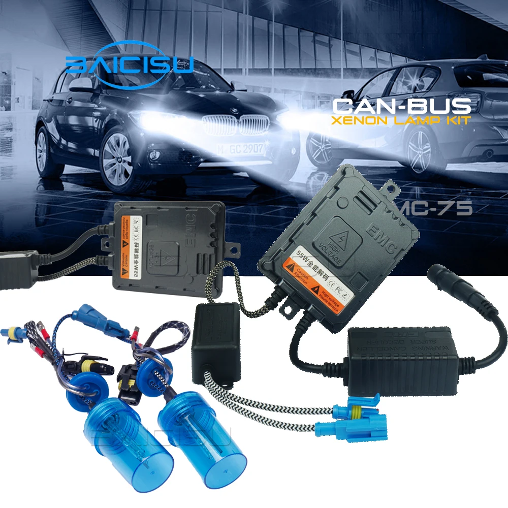 Top Quality 12V/55W Ultra CANBUS/Fast Bright Car HID Headlight Kit Xenon Ballast D2H/H1/H7/H11/9005/9012/HIR2/H4 Bi-Xenon