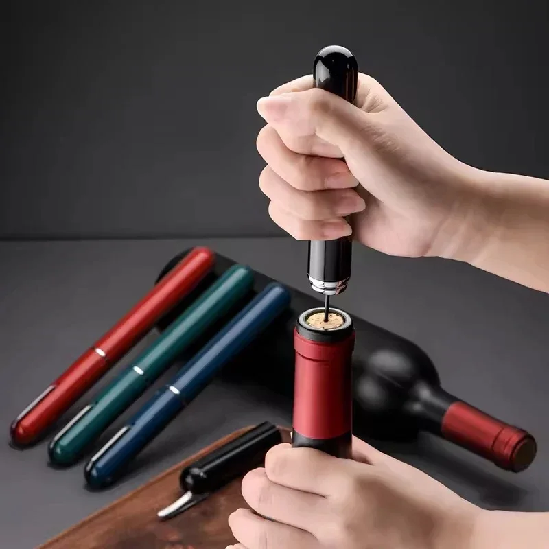 Portable Steel Air Pressure Pump Wine Bottle Opener Pen Shape Fast Corkscrew Needle Kitchen Bar Party Tool Air Pressure Wine Kit