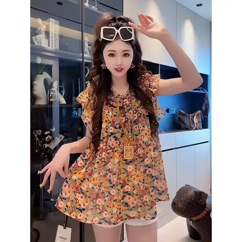 Women's Fashion Lapel Button Pleated Sleeveless Blouse 2026 Summer New Versatile Casual Short Top
