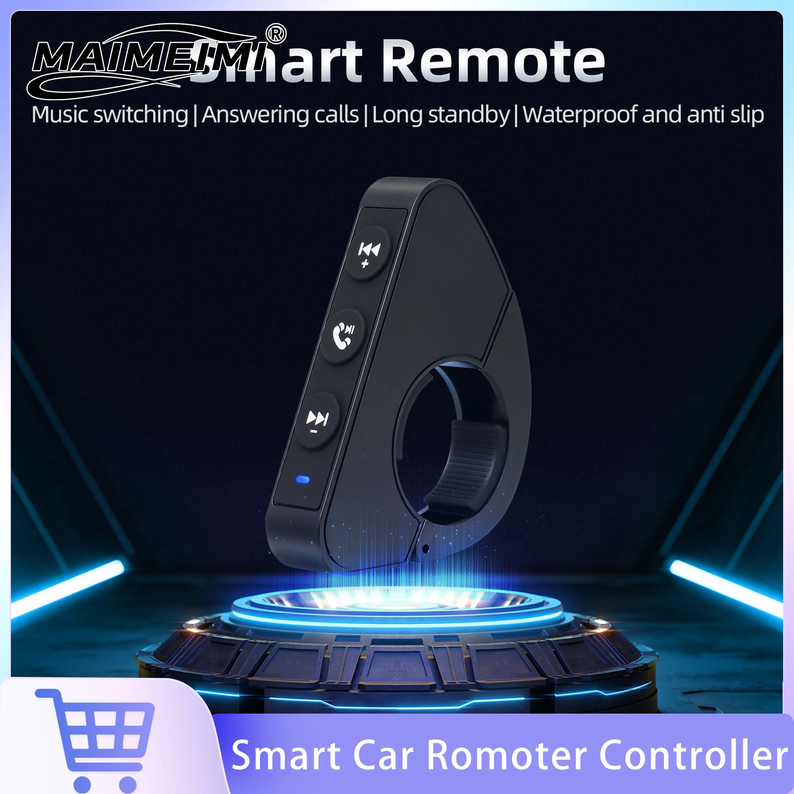 Motorcycle Handlebar Media Controller Steering Wheels Switch Bluetooth-compatible Remote Controller Media Player Accessories