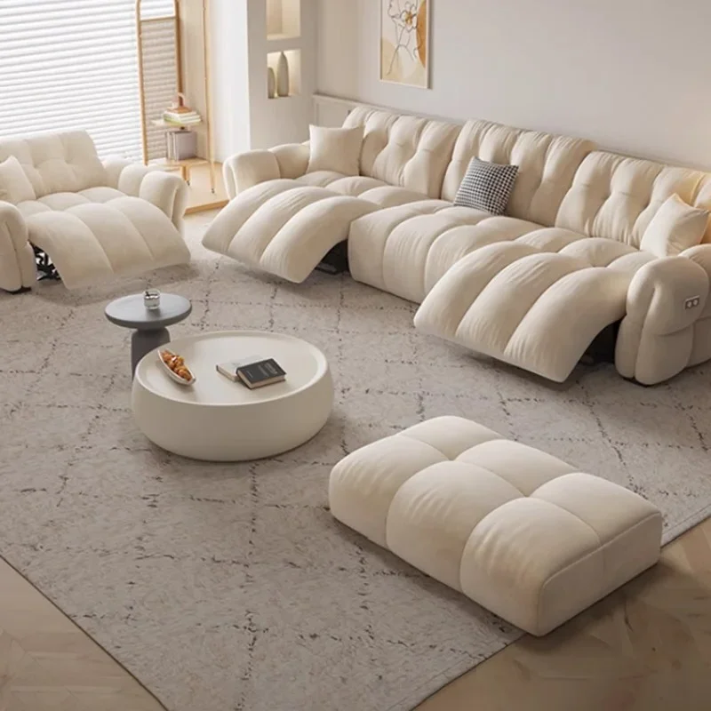 Italian Designer Beige Living Room Sofas Minimalist Modern Nordic Puffs Living Room Sofas Single Divano Letto Home Furniture