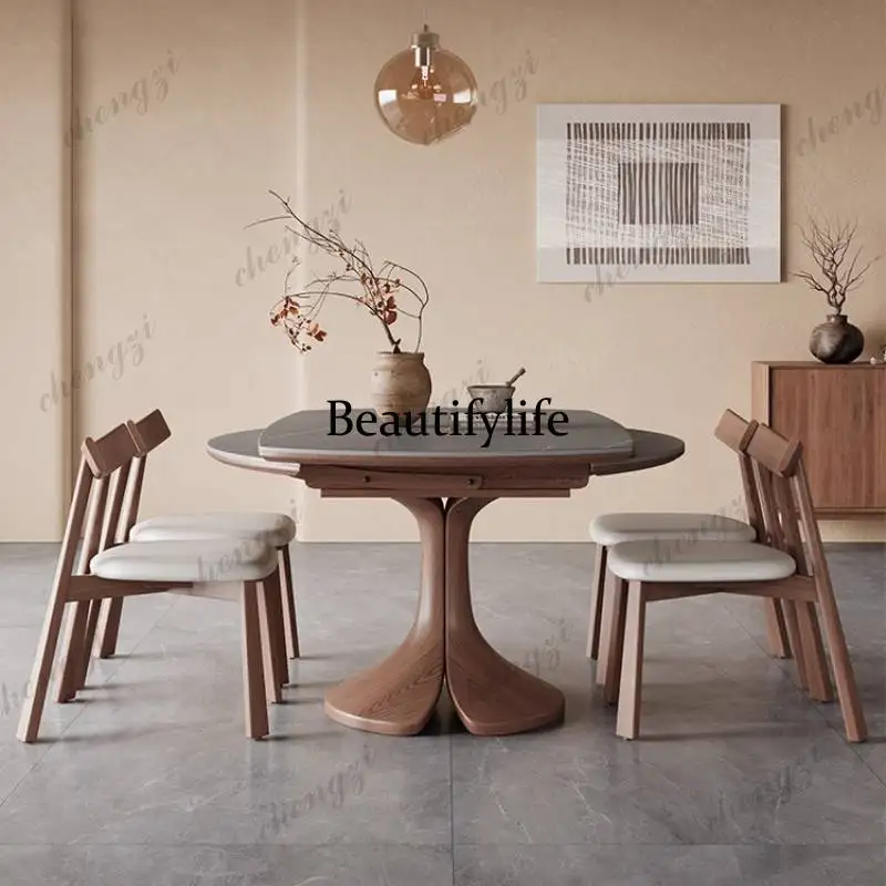 Design Nordic Wood Dining Tables Wood Marble High Oak Home Round Dining Tables Kitchen Extendable Mesas De Comedor Furniture