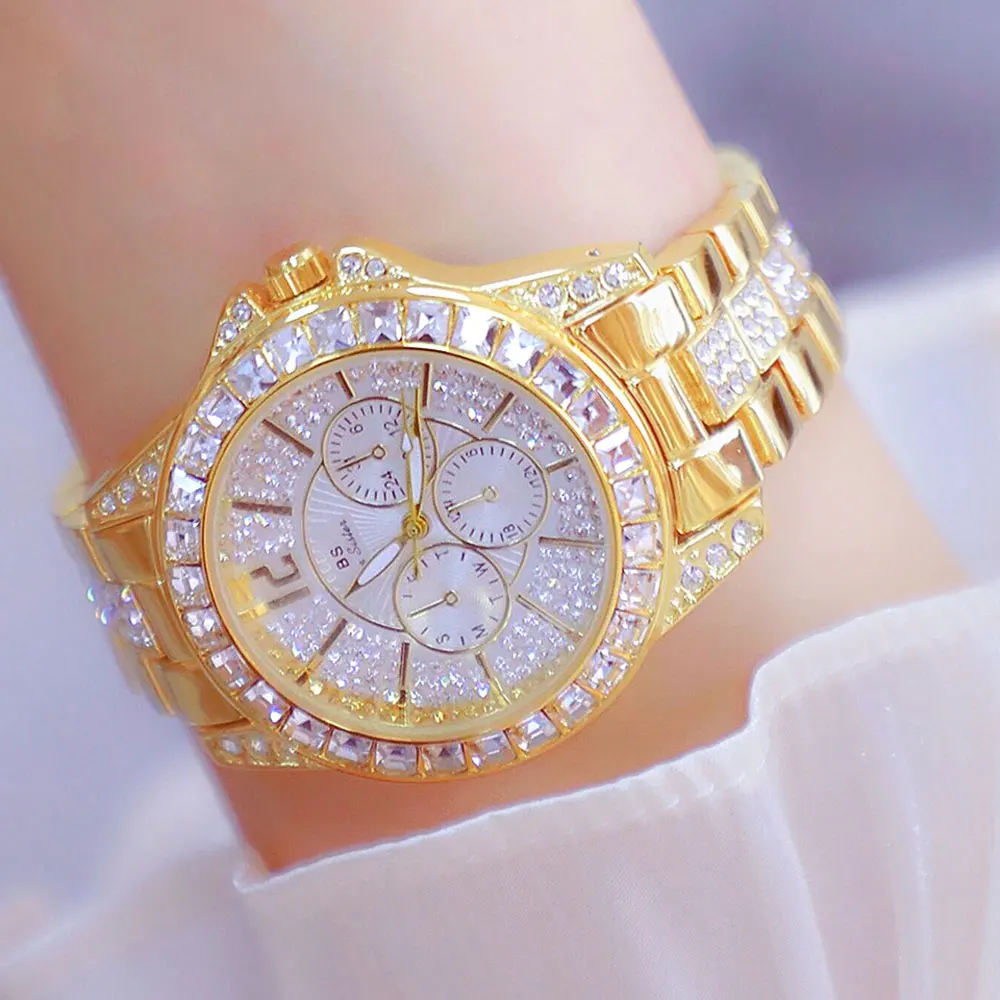 Luxury Women’s Watch Fashion Diamond Quartz Wristwatch Silver Gold Elegant Waterproof Ladies Clock Stylish Dress Gifts