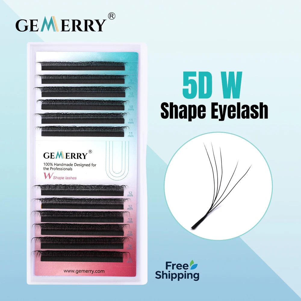GEMERRY 5D W Shape Eyelash Extensions Premade Volume Fan Lashes 5D W Style Lashes Comfortable Faux Mink Volume Natural Eyelash