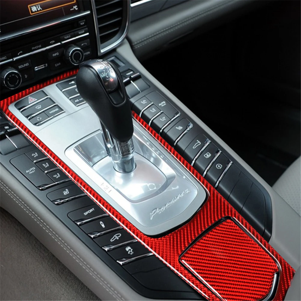 For Porsche Panamera 2010-2016 Carbon Fiber Interior Sticker  Red Decorative Vinyl Wrap, Dashboard/Trim Protection Film