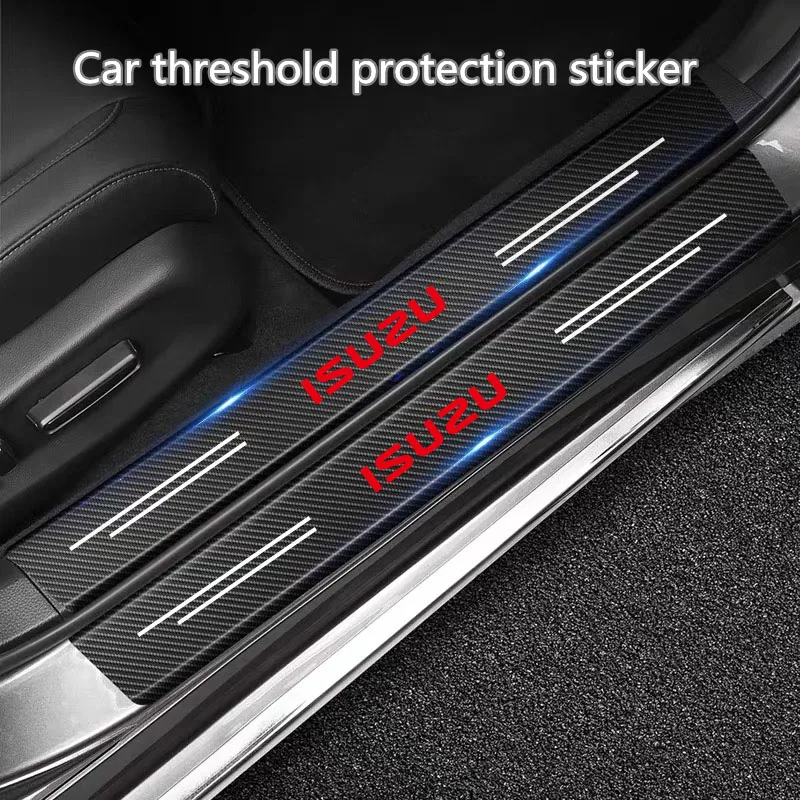 Carbon Fiber Car Threshold Protective Film Waterproof Car Sticker for Isuzu D-MAX D MAX Dmax I II WFR VAN NFR ATV TROOPER