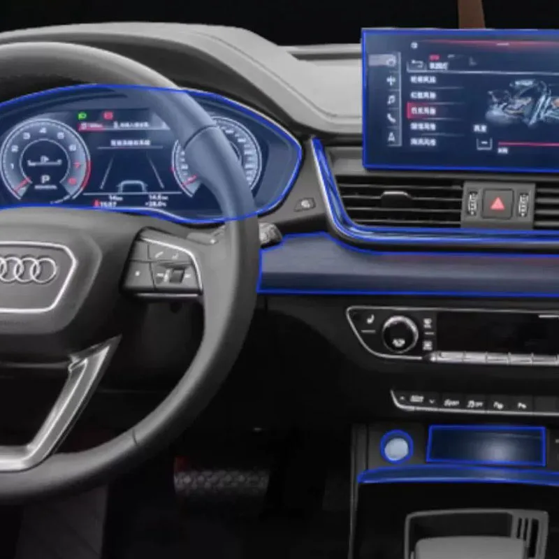 For 2018-2024 Audi Q5 Back Air Vent Navigation Central Control Car Film Interior Accessories TPU Transparent Protector Film