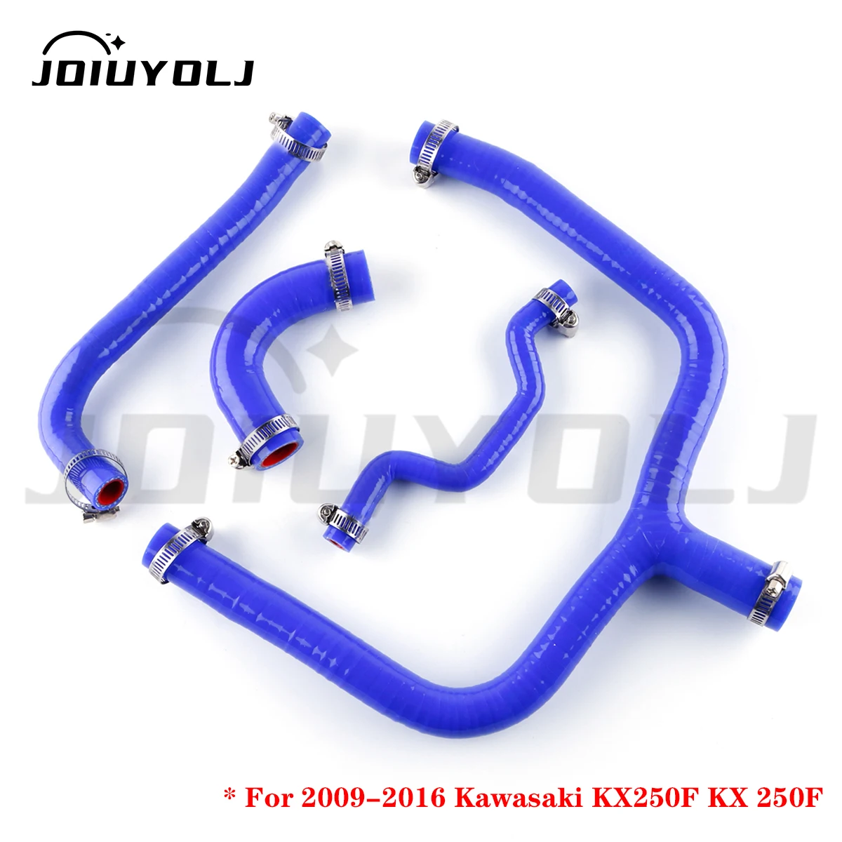 4pcs Blue For 2009-2016 Kawasaki KX250F KX 250F Motorcycle Silicone Radiator Coolant Hose Kit 2010 2011 2012 2013 2014 2015