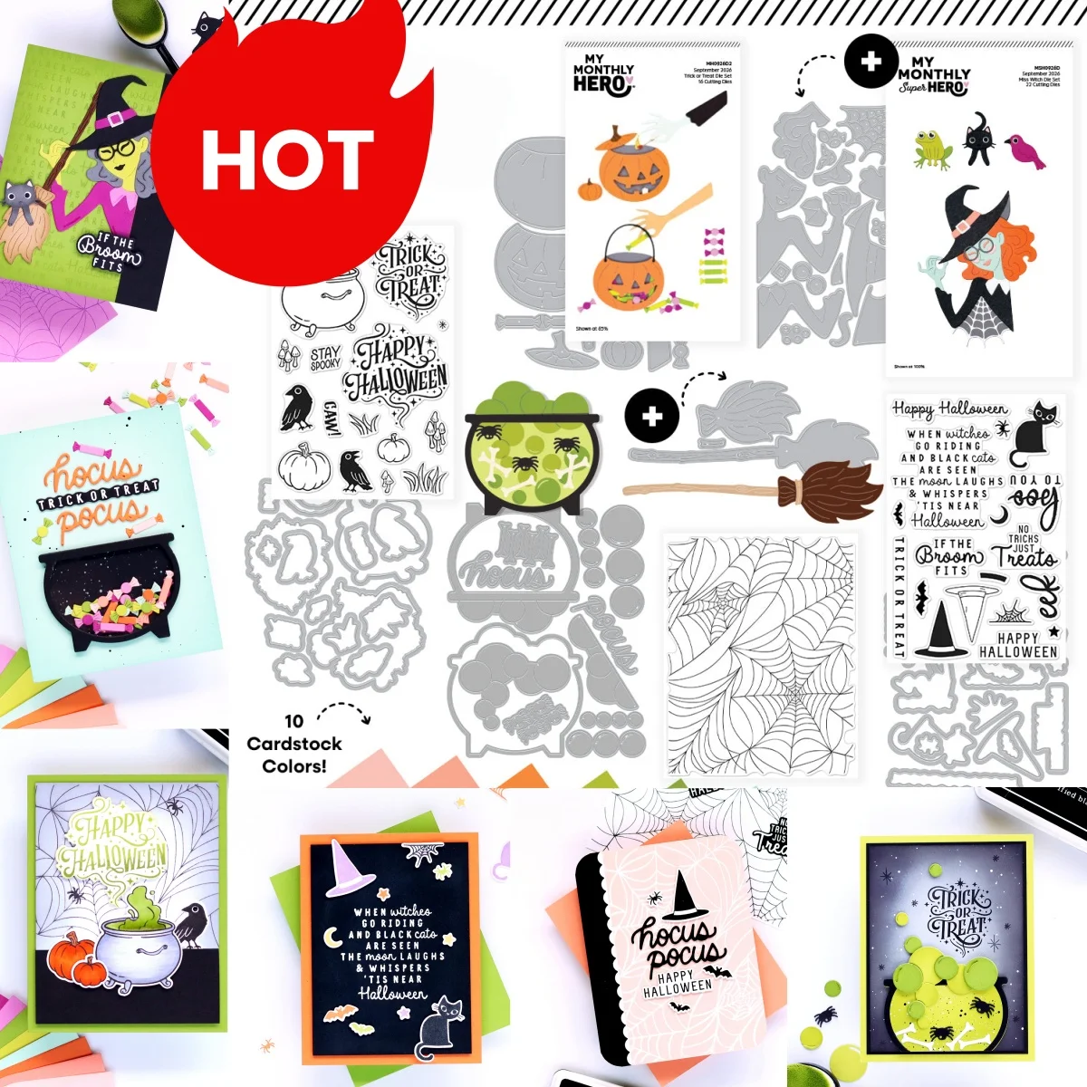 2026 Tis Near Halloween Witch Spooky Brew Die Set Stamps Metal Cutting Dies for DIY Decorating Scrapbook Paper Card Craft Die