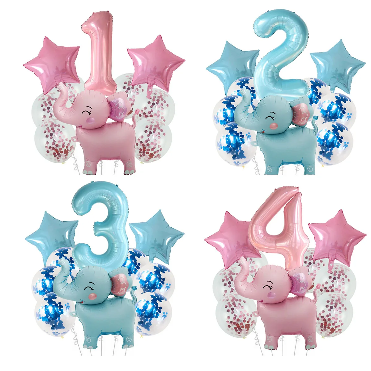 10pcs Wild Animal Balloons Cute Jungle Theme Zoo Party Supplies 4D Elephant Number Ballons Children's birthday party Supplies