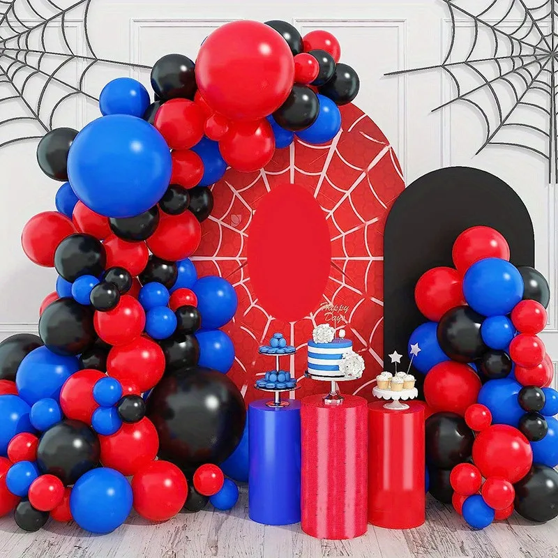 95Pcs/Set Red Black Blue Latex Balloon Chain Kids Boys Gifts Birthday Party Decorations