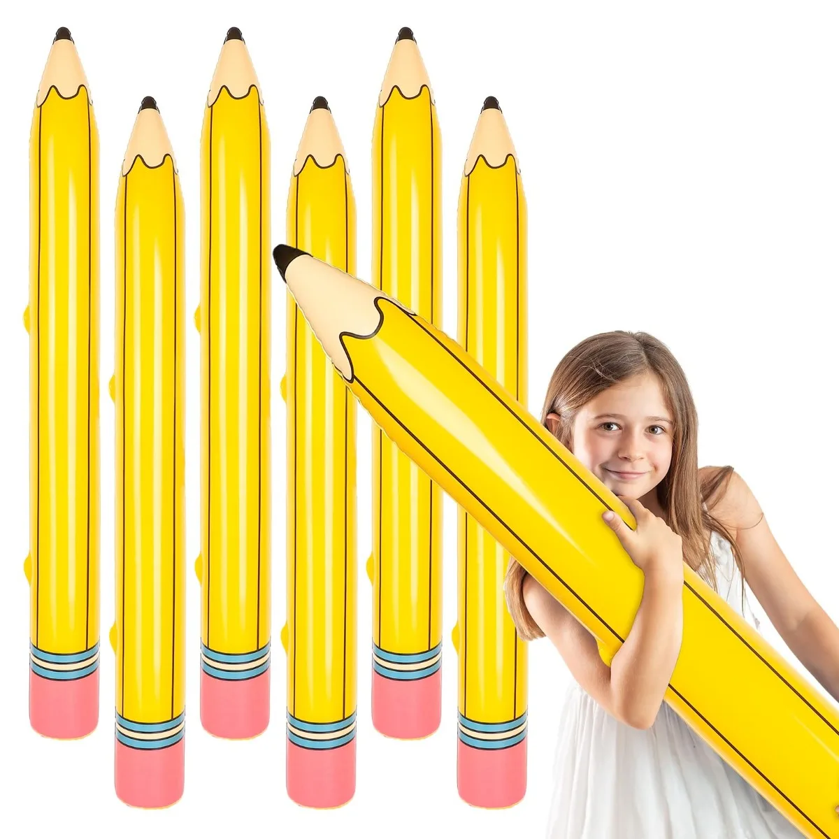 44Inch Giant Inflatable Pencils Balloon Back to School Pencils Balloon Graduation Party Decor for Back to School Classroom Decor