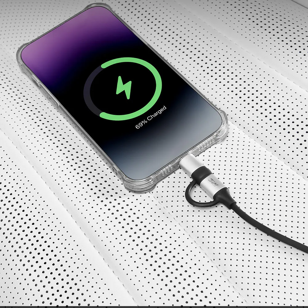 1.2m Car Mounted 60W data Cable Interior Modification Accessories Fit For ZEEKR 8X Type-C To Android Apple Fast Charging Cable