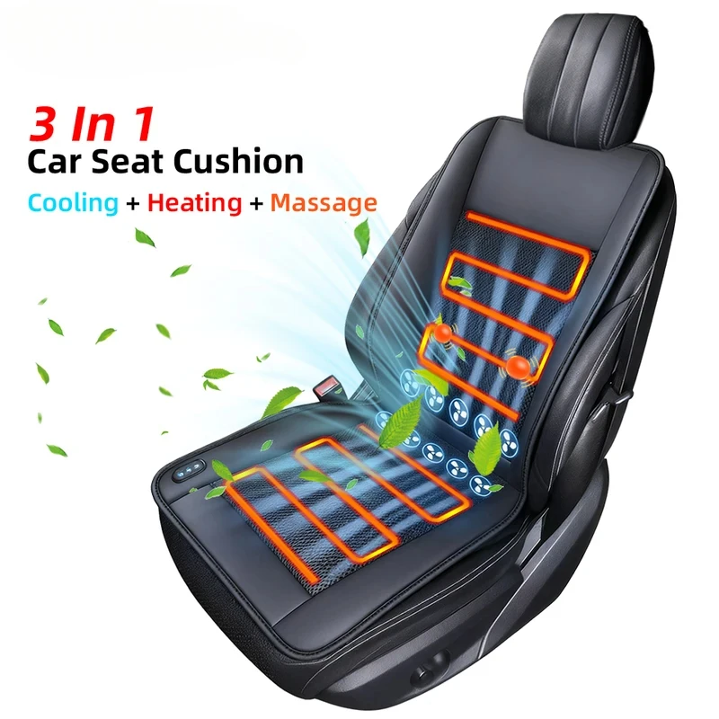 3 In1 Car Seat Cover Cooling Heating Massage Seat Car Summer Cool Air Seat Cushion 10 Hidden Fans Fast Blowing Ventilation Seat