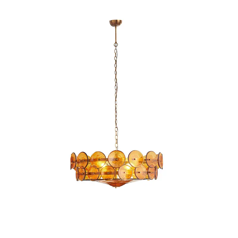French Colorized Glass Art E14 LED 2026 Chandelier Lighting Hanging Lamps Suspension Luminaire Lampen For Living Room