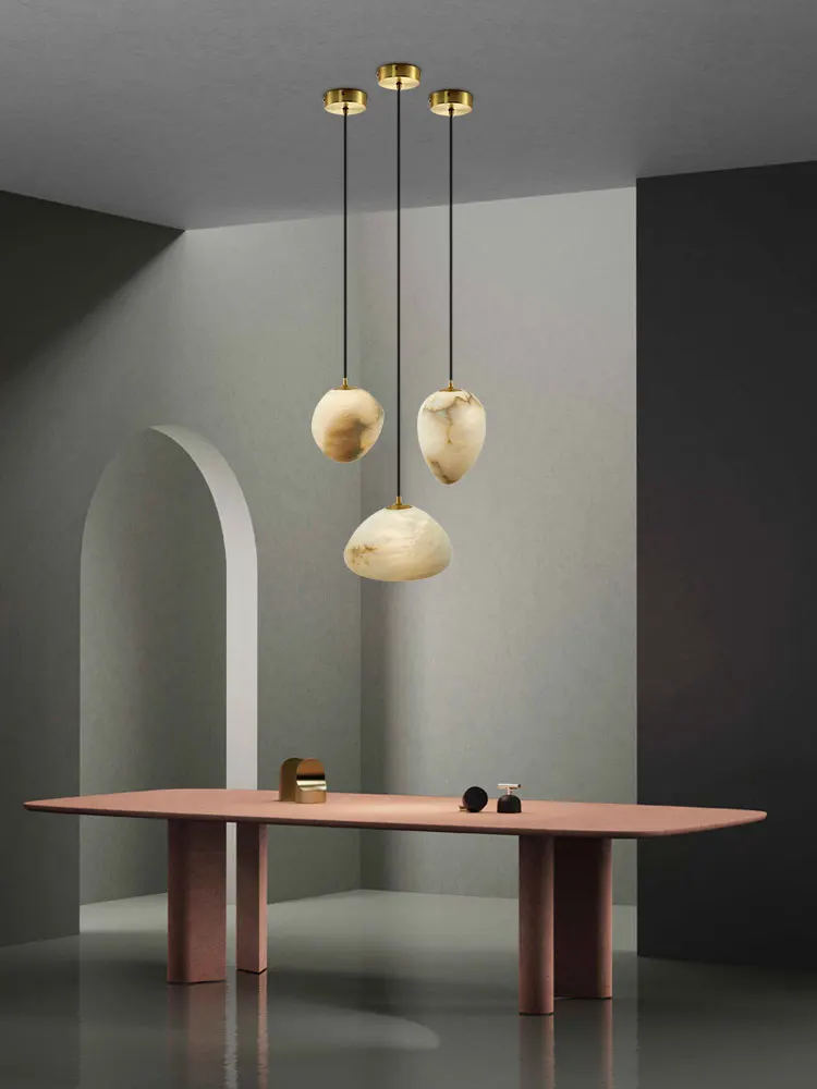 Geometry Marble Art Collection LED Hanging Light Chandelier Lighting Suspension Luminaire Lampen For Living Room Kitchen Island
