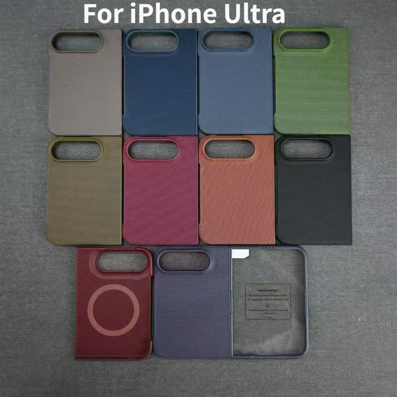 New Woven Cloth Pattern Magnetic Phone Case For iPhone Ultra with Front Screen Tempered Film For Magsafe Wireless Charging Case