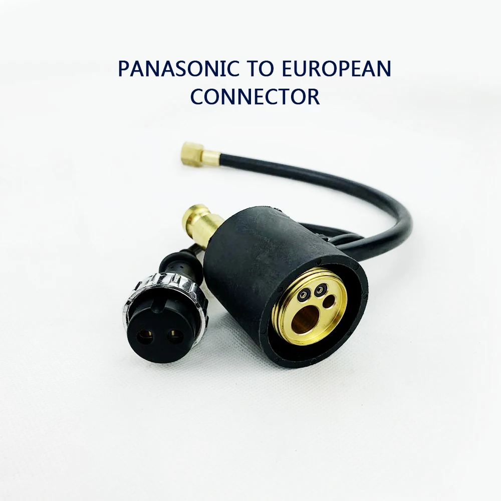 1pcs Wire Feeder Connector to CO2 MIG Welding Torch Panel Socket Euro Connector Adapter Panasonic to European Connector