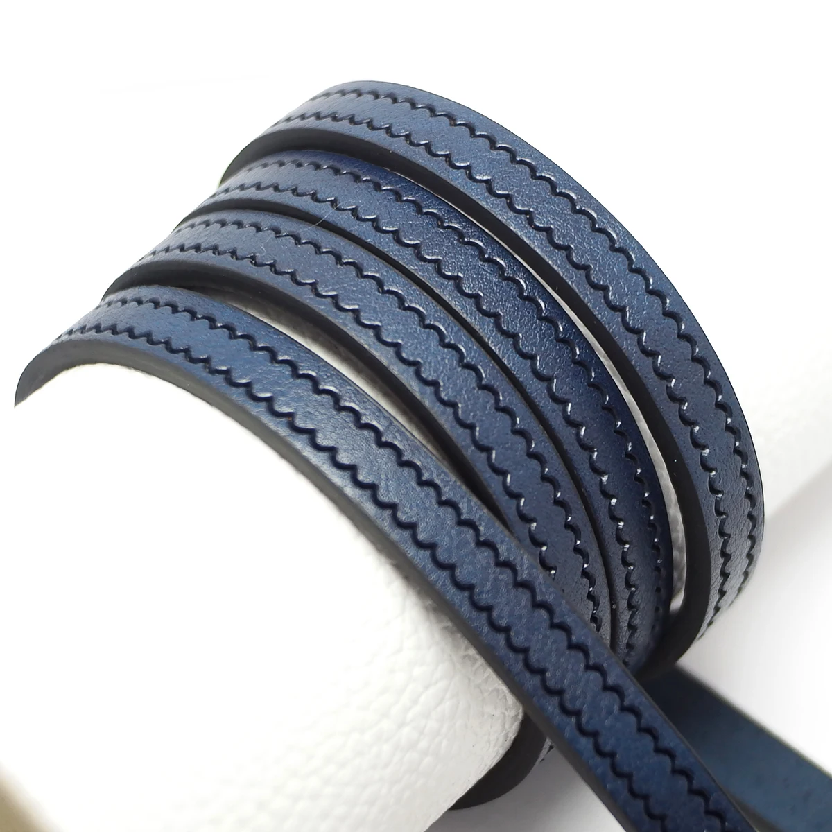45inches Ripple Embossed Leather Cord,10mm Leather Strip,Three-Dimensional Texture Craft Cord Necklace Bracelet Making