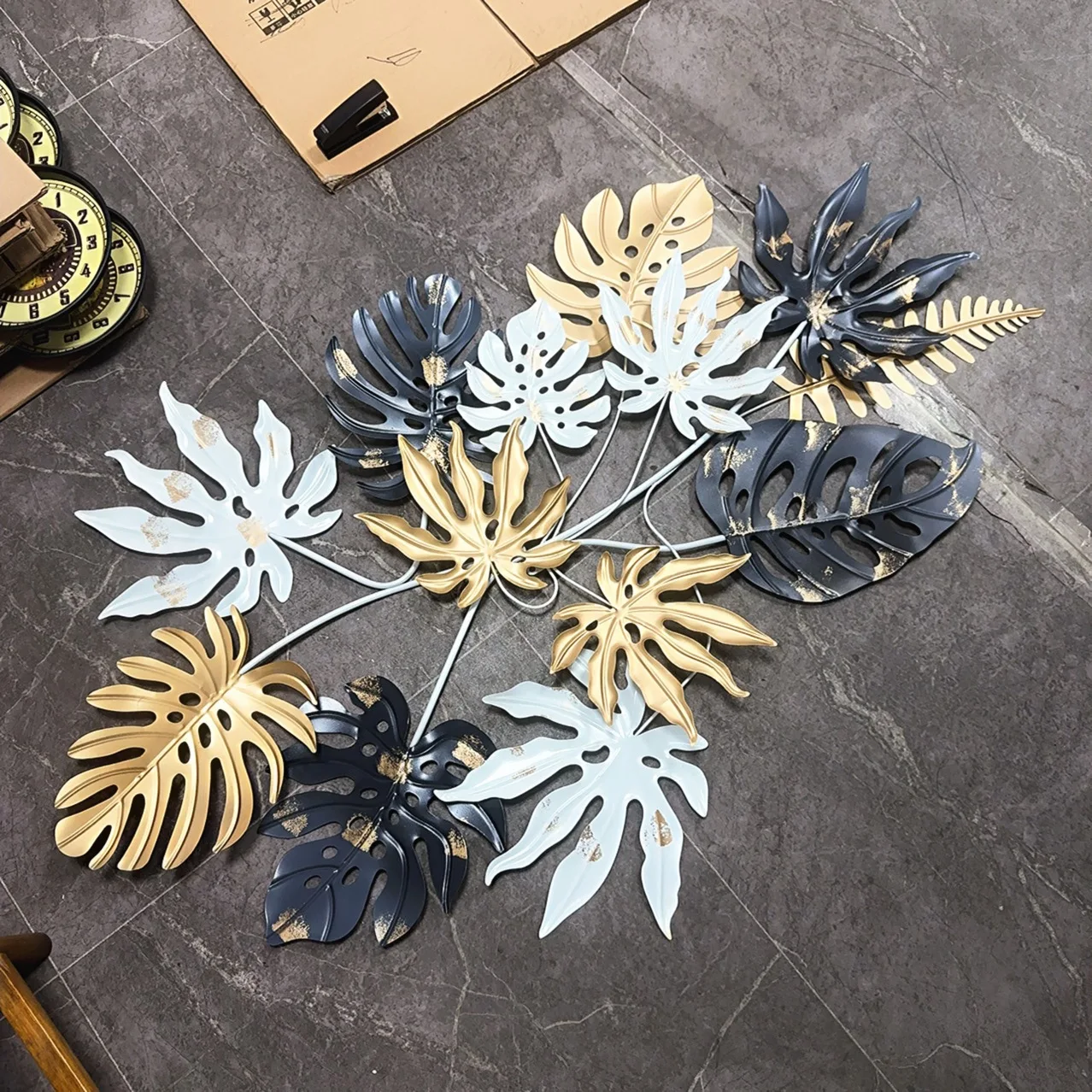 Metal embossing and flushing work in progress Accessories Plants Turtle Back Bamboo Bonsai Leaf Viewing Iron Flower Crafts Three
