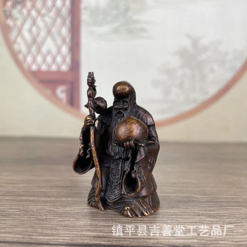 Vintage Miniature Character Longevity Fortune Wealth Buddha Statue Three Stars Tea Table Home Decoration Craft Ornament