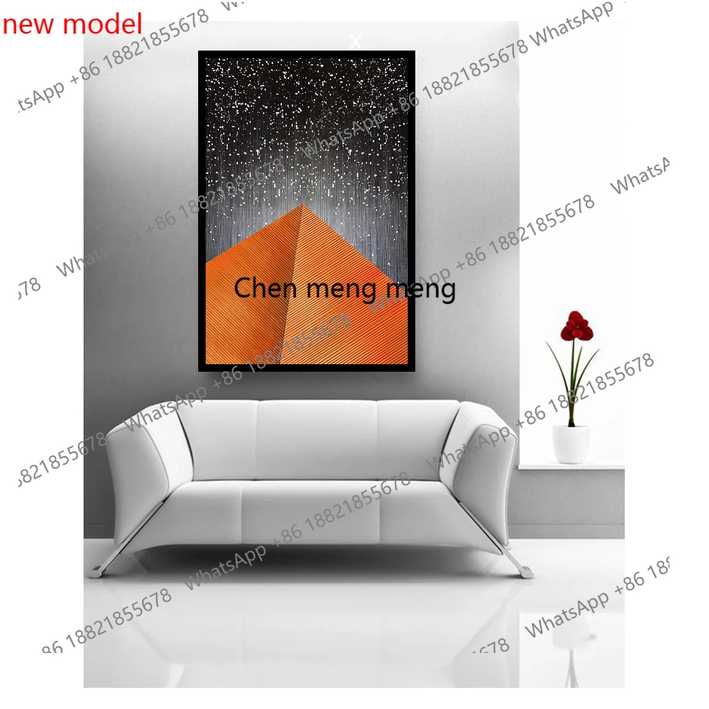 A74Modern simple handmade three-dimensional craft painting leather, hotel, entrance entrance decorative mural