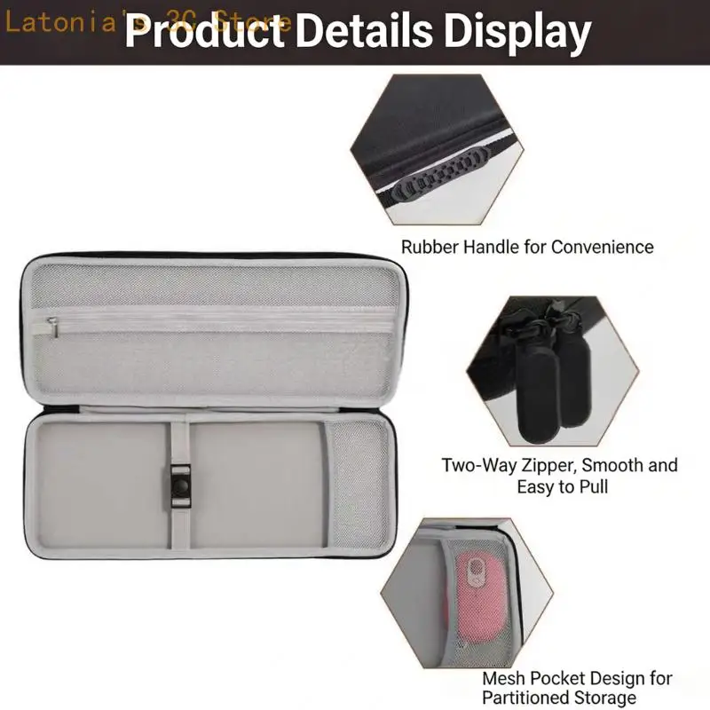 Portable Protective Keyboards Mouse Case Hard Travel Storage Bag for keys X3UB