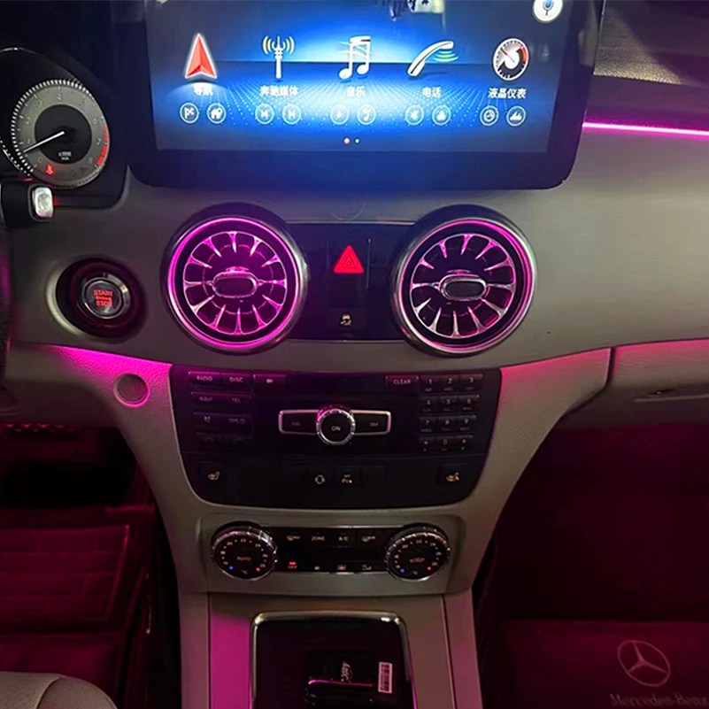 Illuminated Turbo Air Vent For Benz GLK X204 GLK260 GLK300 2013‑2015 AC Air Conditioning Outlet Ambient Light
