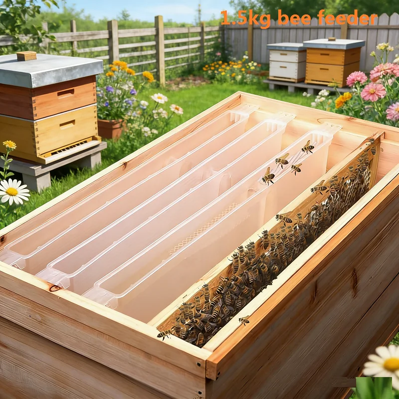 Bee Feeder Bee Drinking Water Watering Beekeeping Sugar Feeder 1.5KG Bee Hive Feeder Bees Feeding Tool Beekeeping Tools