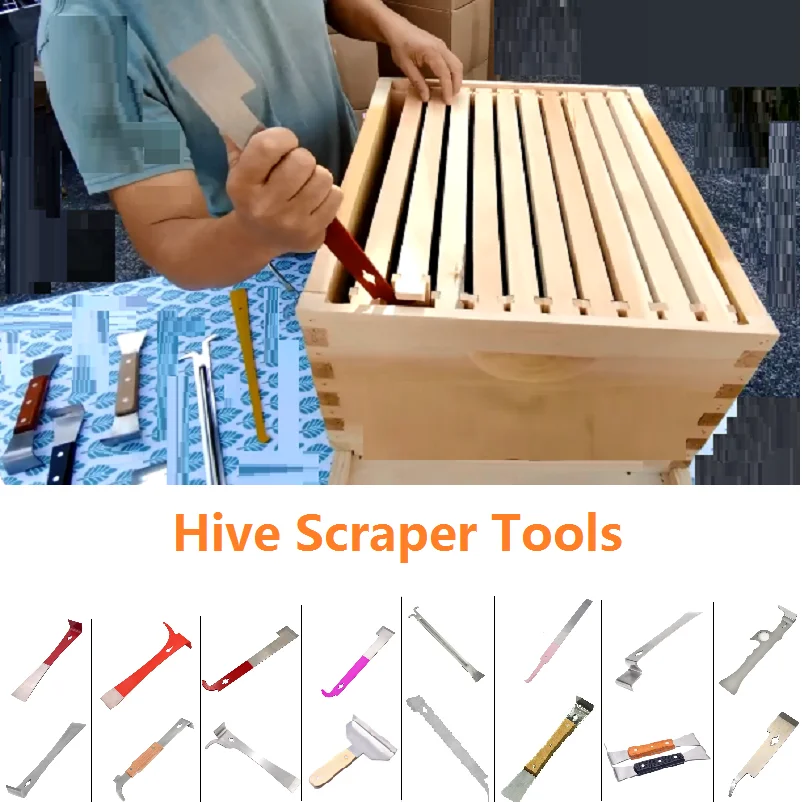 Bee Hive Scraper J Shape Hook Honey Scraper Bee Hive Frame Lifter Beekeeping Scraping Knife Bee Hive Tool Frame Cleaning Tool