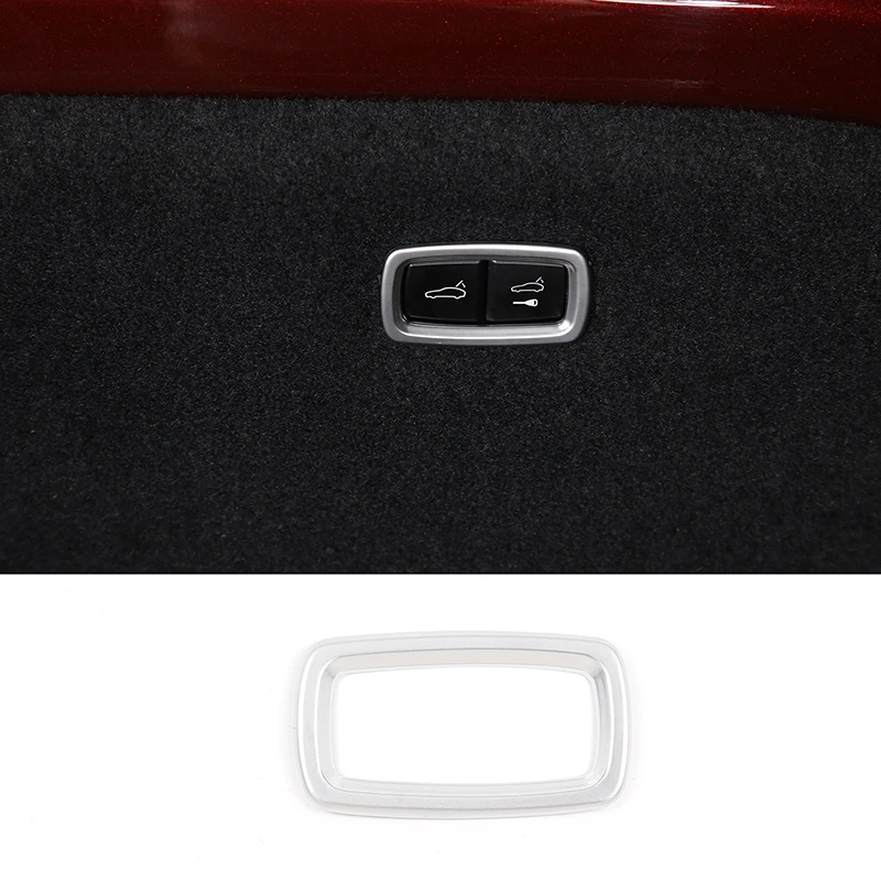 For Porsche Cayenne 2018-2024 ABS silver Car Rear Trunk Electric tailgate Switch Button Trim Frame Sticker Car Accessories